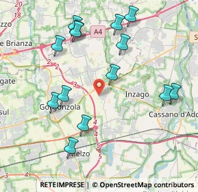 Mappa Via Don Ambrogio Cesana, 20060 Bellinzago Lombardo MI, Italia (4.36286)
