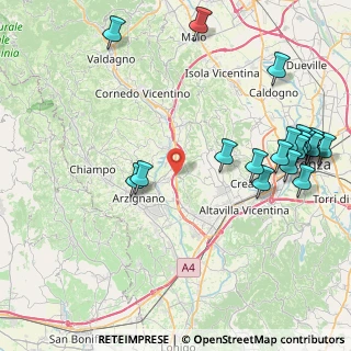Mappa Via Ghisa, 36075 Montecchio Maggiore VI, Italia (10.569)