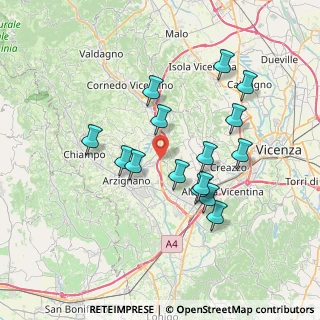 Mappa Via Ghisa, 36075 Montecchio Maggiore VI, Italia (6.65467)