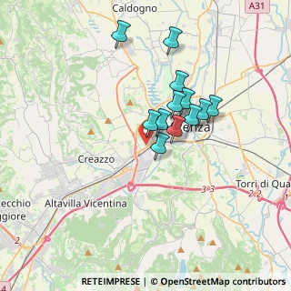Mappa Via Claudio Monteverdi, 36100 Vicenza VI, Italia (2.73667)