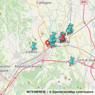 Mappa Via Claudio Monteverdi, 36100 Vicenza VI, Italia (2.83917)