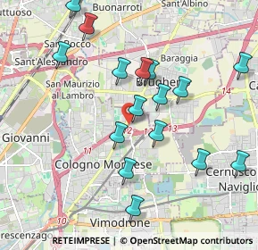 Mappa Via Dante Alighieri, 20093 Cologno Monzese MI, Italia (1.98813)