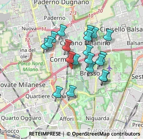 Mappa Via Giovanni Verga, 20100 Cormano MI, Italia (1.411)