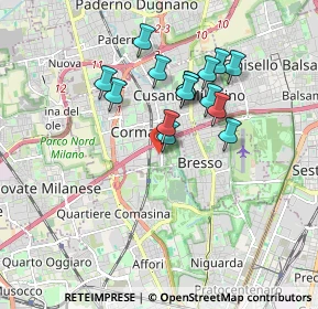 Mappa Via Giovanni Verga, 20100 Cormano MI, Italia (1.50067)