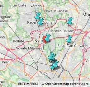 Mappa Via Giovanni Verga, 20100 Cormano MI, Italia (3.72364)