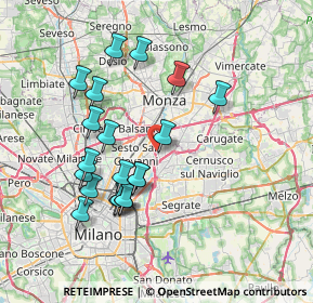 Mappa Via Barcellona, 20099 Sesto San Giovanni MI, Italia (7.1175)