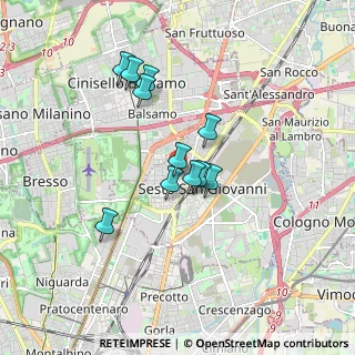 Mappa Via V. Padovani, 20099 Sesto San Giovanni MI, Italia (1.36364)