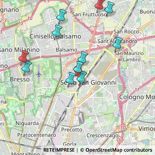 Mappa Via V. Padovani, 20099 Sesto San Giovanni MI, Italia (2.13182)