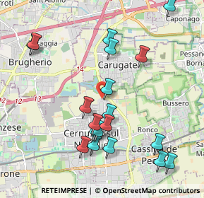 Mappa Via Carlo Mariani, 20063 Cernusco sul Naviglio MI, Italia (2.15263)