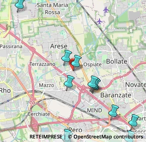 Mappa 20021 Arese MI, Italia (2.59583)