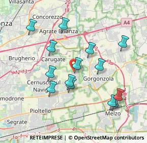 Mappa Via Umberto Iº, 20060 Bussero MI, Italia (3.69571)