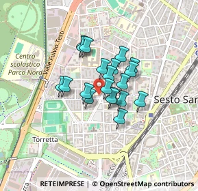 Mappa Via Rovani Giuseppe, 20099 Sesto San Giovanni MI, Italia (0.27)