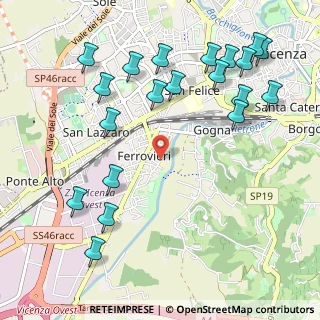 Mappa Via Dino Carta, 36100 Vicenza VI, Italia (1.254)