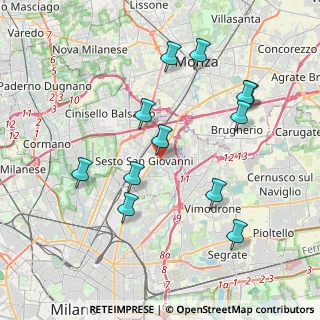 Mappa Via Concordia, 20099 Sesto San Giovanni MI, Italia (3.96333)