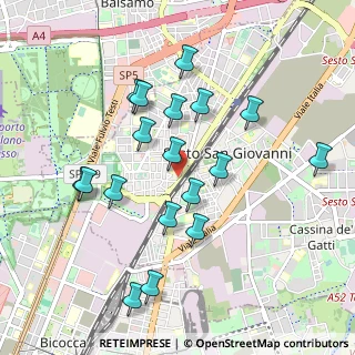 Mappa Piazza Martiri di via Fani 90 citofono Sesto Hub, 20099 Sesto San Giovanni MI, Italia (0.93944)