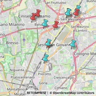 Mappa Piazza Martiri di via Fani 90 citofono Sesto Hub, 20099 Sesto San Giovanni MI, Italia (2.38636)