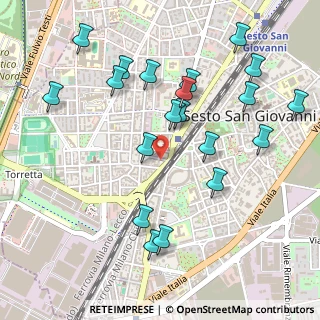 Mappa Piazza Martiri di via Fani 90 citofono Sesto Hub, 20099 Sesto San Giovanni MI, Italia (0.552)