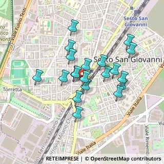 Mappa Piazza Martiri di via Fani 90 citofono Sesto Hub, 20099 Sesto San Giovanni MI, Italia (0.3755)