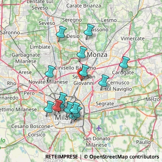 Mappa Piazza Martiri di via Fani 90 citofono Sesto Hub, 20099 Sesto San Giovanni MI, Italia (7.51667)
