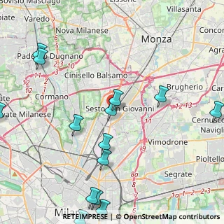 Mappa Piazza Martiri di via Fani 90 citofono Sesto Hub, 20099 Sesto San Giovanni MI, Italia (5.68)