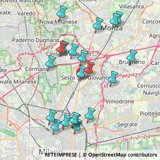 Mappa Piazza Martiri di via Fani 90 citofono Sesto Hub, 20099 Sesto San Giovanni MI, Italia (4.4055)