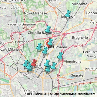 Mappa Piazza Martiri di via Fani 90 citofono Sesto Hub, 20099 Sesto San Giovanni MI, Italia (3.91286)
