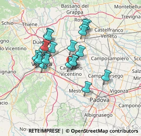 Mappa Via Pozzetto, 36043 Camisano Vicentino VI, Italia (11.3745)