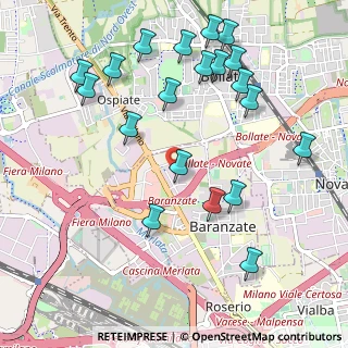 Mappa Via dei Giovi, 20021 Baranzate MI, Italia (1.168)