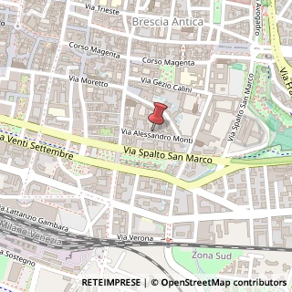 Mappa Via Alessandro Monti, 21, 25121 Brescia, Brescia (Lombardia)