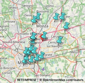 Mappa A51 Tangenziale Est di Milano, 20093 Cologno Monzese MI, Italia (7.08316)