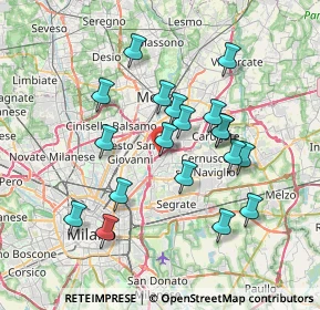 Mappa A51 Tangenziale Est di Milano, 20093 Cologno Monzese MI, Italia (6.65474)