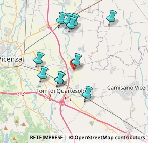 Mappa Via degli Ippocastani, 36040 Torri di Quartesolo VI, Italia (3.63364)