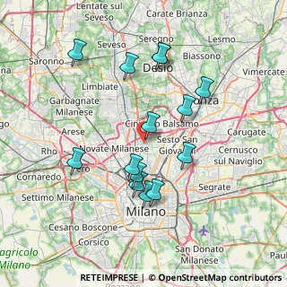Mappa Via Filippo Corridoni, 20091 Bresso MI, Italia (7.09786)
