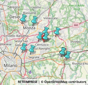 Mappa SP 121 Km. 5700, 20063 Cernusco sul Naviglio MI, Italia (6.06909)