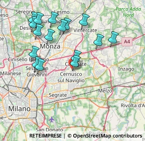 Mappa Via Pasubio, 20063 Cernusco sul Naviglio MI, Italia (8.19188)