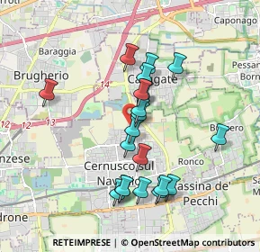 Mappa Via Pasubio, 20063 Cernusco sul Naviglio MI, Italia (1.633)