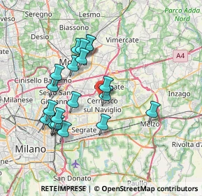 Mappa Via Vittorio Bachelet, 20063 Cernusco sul Naviglio MI, Italia (7.004)