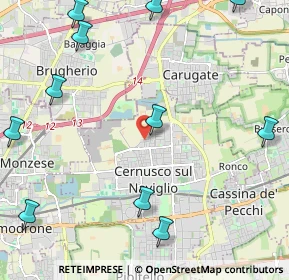 Mappa Via Vittorio Bachelet, 20063 Cernusco sul Naviglio MI, Italia (2.96273)