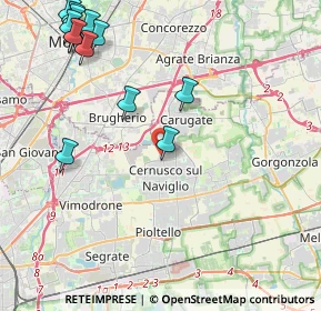 Mappa Via Vittorio Bachelet, 20063 Cernusco sul Naviglio MI, Italia (5.40077)