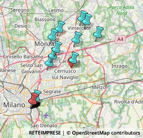 Mappa Via alla Viscontina, 20063 Cernusco sul Naviglio MI, Italia (9.159)