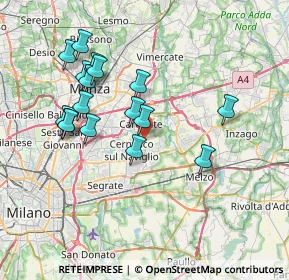 Mappa Via alla Viscontina, 20063 Cernusco sul Naviglio MI, Italia (7.15588)