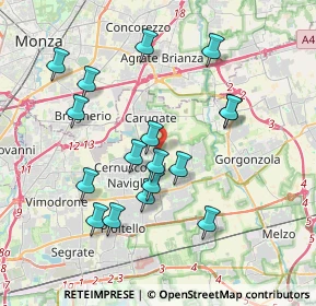 Mappa Via alla Viscontina, 20063 Cernusco sul Naviglio MI, Italia (3.64353)