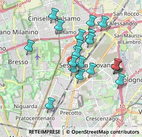 Mappa Via Damiano Chiesa, 20099 Sesto San Giovanni MI, Italia (1.6665)