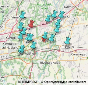 Mappa Via Cascina S. Emilio, 20065 Inzago MI, Italia (7.01222)