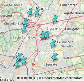 Mappa Via Monte Bianco, 20093 Cologno Monzese MI, Italia (3.95667)