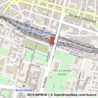 Mappa Via sostegno 80/a, 25124 Brescia, Brescia (Lombardia)