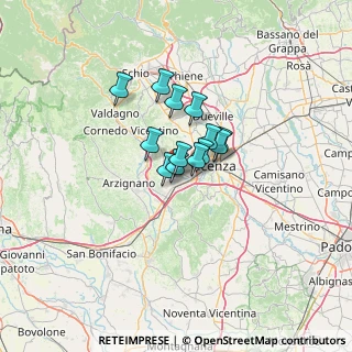 Mappa Via Battaglione Vicenza, 36051 Creazzo VI, Italia (7.29077)