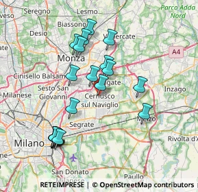 Mappa Via Visconti, 20063 Cernusco sul Naviglio MI, Italia (7.3815)