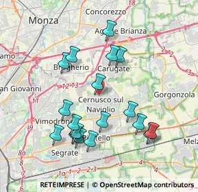 Mappa Via Visconti, 20063 Cernusco sul Naviglio MI, Italia (3.74222)