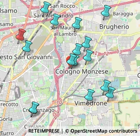 Mappa Viale Romagna, 20093 Cologno Monzese MI, Italia (2.09125)